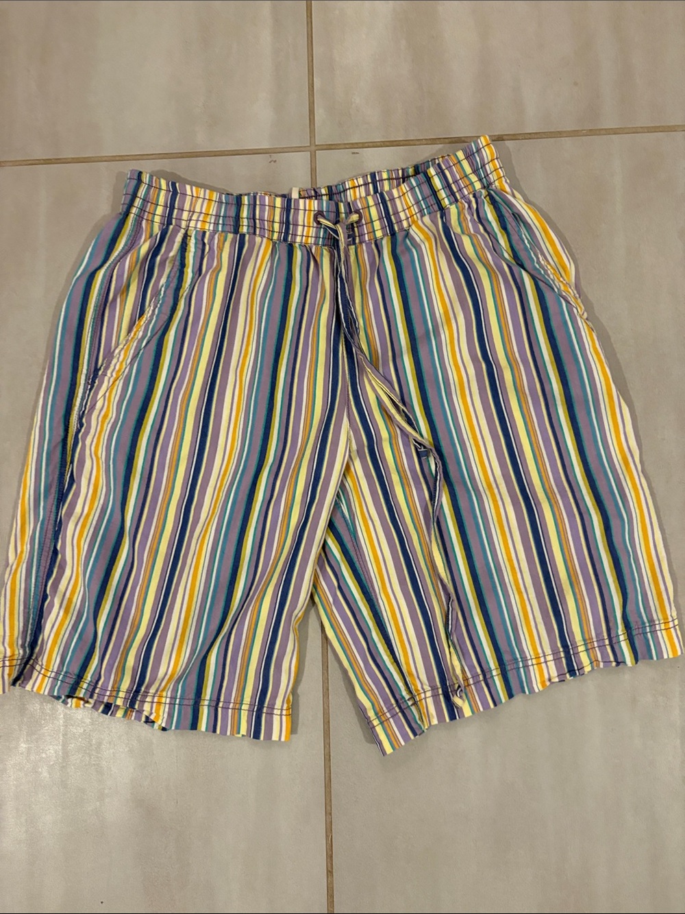 Free People Men's Multicolor Striped Drawstring Shorts